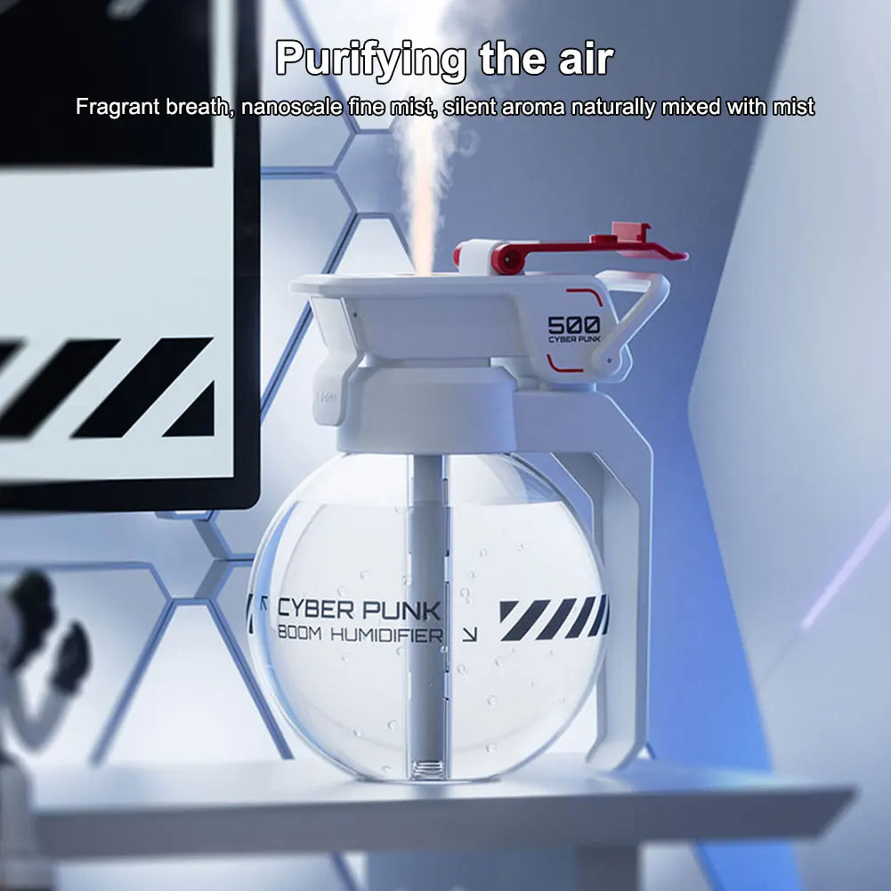 Grenade Air Humidifier & Essential Oil Diffuser – Cyberpunk USB Rechargeable Aromatherapy | 500ml Tank, 8H Runtime, 36dB Silent Mist - TheWellBeing4All