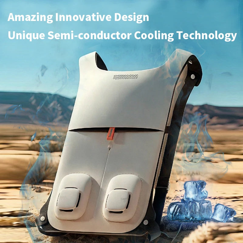 Air Cooling Vest with Fan - White Cooling Vest for Hot Weather, 900g Wearable AC Vest for Workers (46x27cm, Quick Dry, Windproof, Unisex Summer Gear) - TheWellBeing4All