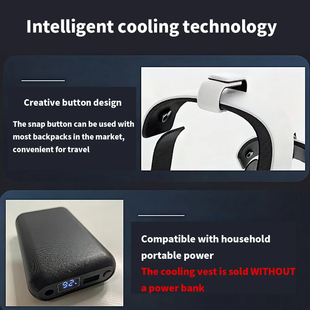 Air Cooling Vest with Fan - White Cooling Vest for Hot Weather, 900g Wearable AC Vest for Workers (46x27cm, Quick Dry, Windproof, Unisex Summer Gear) - TheWellBeing4All