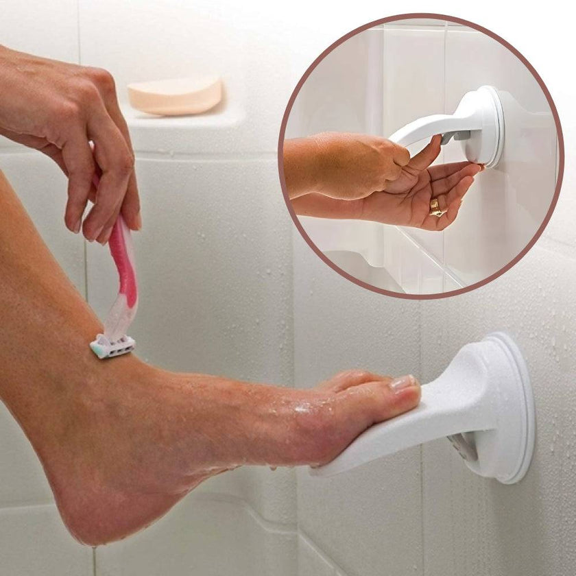 Durable Plastic Shower Footrest with Strong Suction Cups - TheWellBeing4All