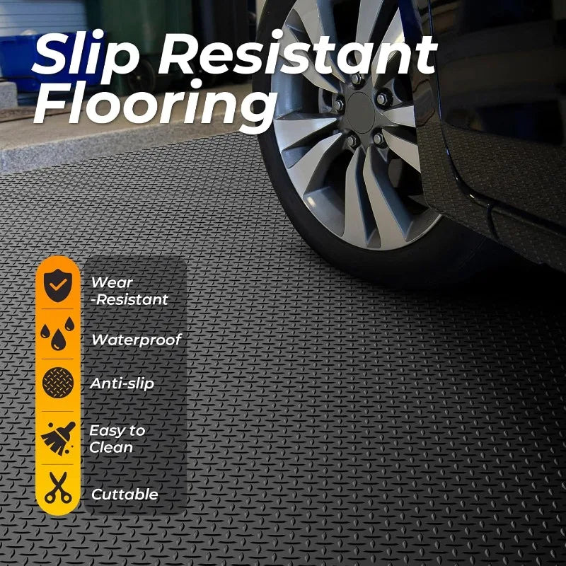 Heavy-Duty Diamond Plate Garage Mat – 7.8x20FT, 2.8mm Thick Vinyl Flooring Roll for SUVs, Trucks & Workshops (156 SQFT, Slip-Resistant, Waterproof) - TheWellBeing4All