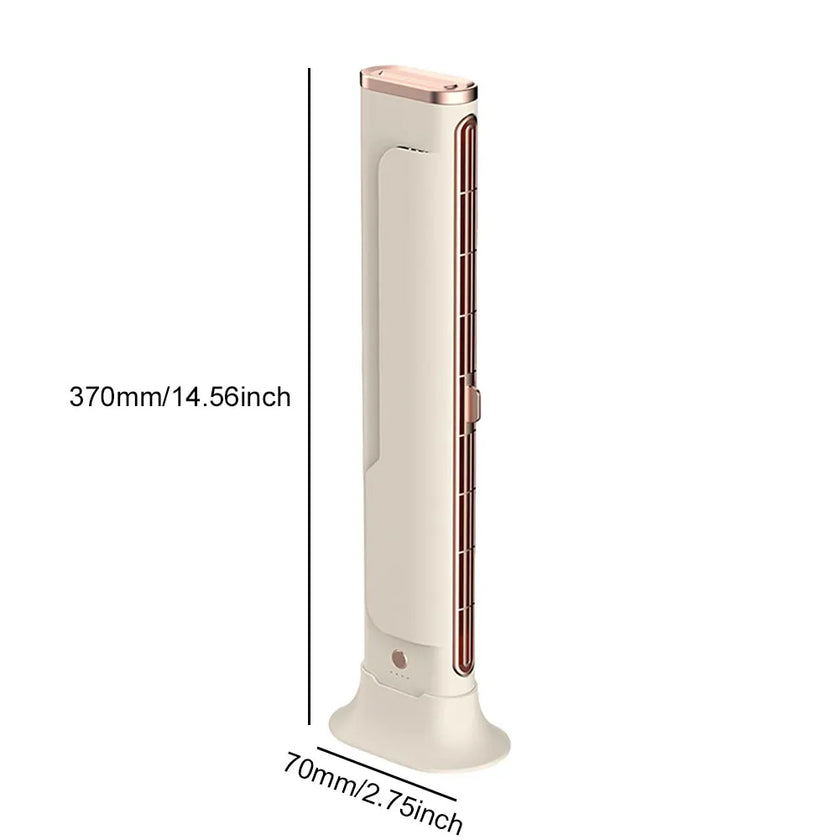 Portable Bladeless Tower Fan - 3-Speed USB Clip-On Fan for Monitor/Desk | Quiet Cooling for Office, Bedroom & Home (14.5