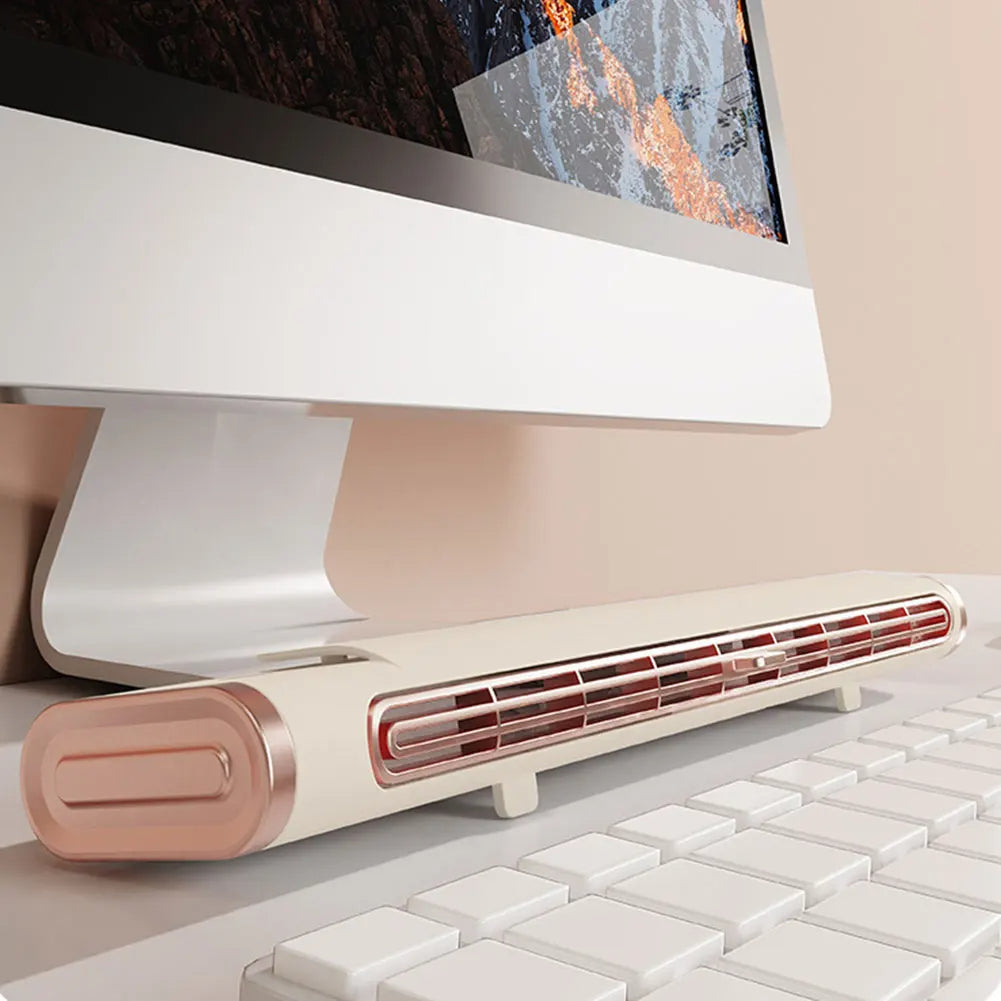 Portable Bladeless Tower Fan - 3-Speed USB Clip-On Fan for Monitor/Desk | Quiet Cooling for Office, Bedroom & Home (14.5