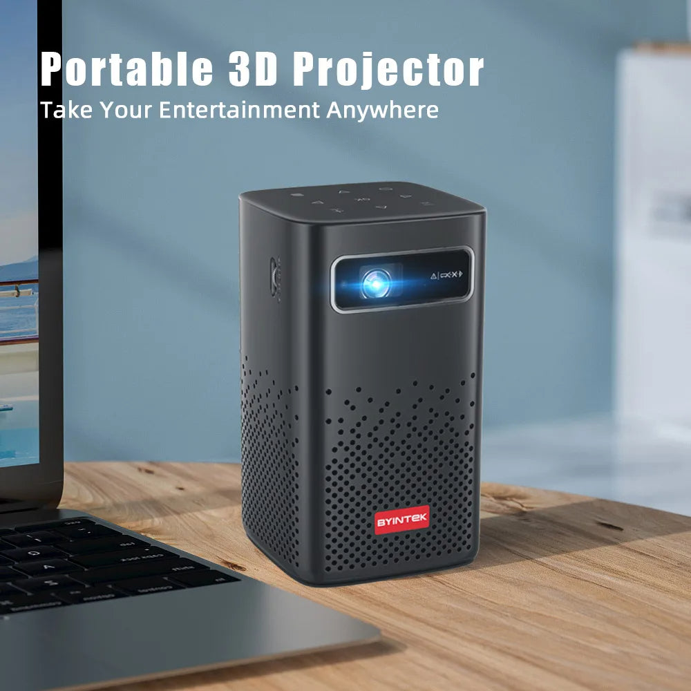 Portable Projector: Handheld, Real 3D, Built-in Battery, WiFi Display, Hi-Fi Speakers - TheWellBeing4All