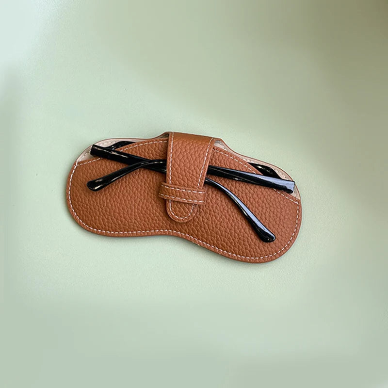 Luxury Vegan Leather Glasses Pouch – Fashionable PU Eyewear Case for Women & Men, Soft Sunglasses Holder (17.5x8cm, Scratch-Proof) - TheWellBeing4All