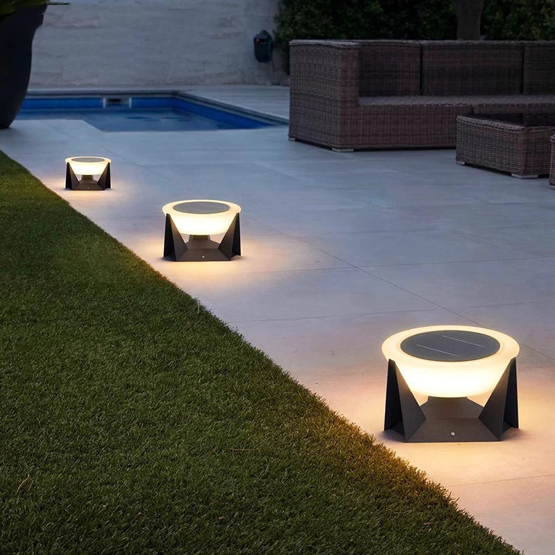 Solar-Powered LED Column Lamps – IP65 Waterproof Outdoor Lights with Remote Control, Dimmable 3 Color Temperatures & Stainless Steel Design - TheWellBeing4All