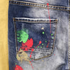 Spray Paint, Ripped Hole Slim Fit Jeans - TheWellBeing4All