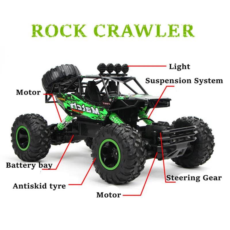 4WD RC Car With Led Lights 2.4G Radio Remote Control Cars Buggy Off-Road Control Trucks - TheWellBeing4All