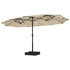 15ft Solar LED Rectangle Patio Umbrella – Heavy-Duty Outdoor Market Umbrella with 36 Lights, Base Included & Wind-Resistant Design - TheWellBeing4All