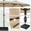 15ft Solar LED Rectangle Patio Umbrella – Heavy-Duty Outdoor Market Umbrella with 36 Lights, Base Included & Wind-Resistant Design - TheWellBeing4All