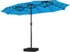15ft Solar LED Rectangle Patio Umbrella – Heavy-Duty Outdoor Market Umbrella with 36 Lights, Base Included & Wind-Resistant Design - TheWellBeing4All