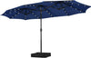 15ft Solar LED Rectangle Patio Umbrella – Heavy-Duty Outdoor Market Umbrella with 36 Lights, Base Included & Wind-Resistant Design - TheWellBeing4All
