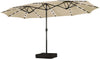 15ft Solar LED Rectangle Patio Umbrella – Heavy-Duty Outdoor Market Umbrella with 36 Lights, Base Included & Wind-Resistant Design - TheWellBeing4All