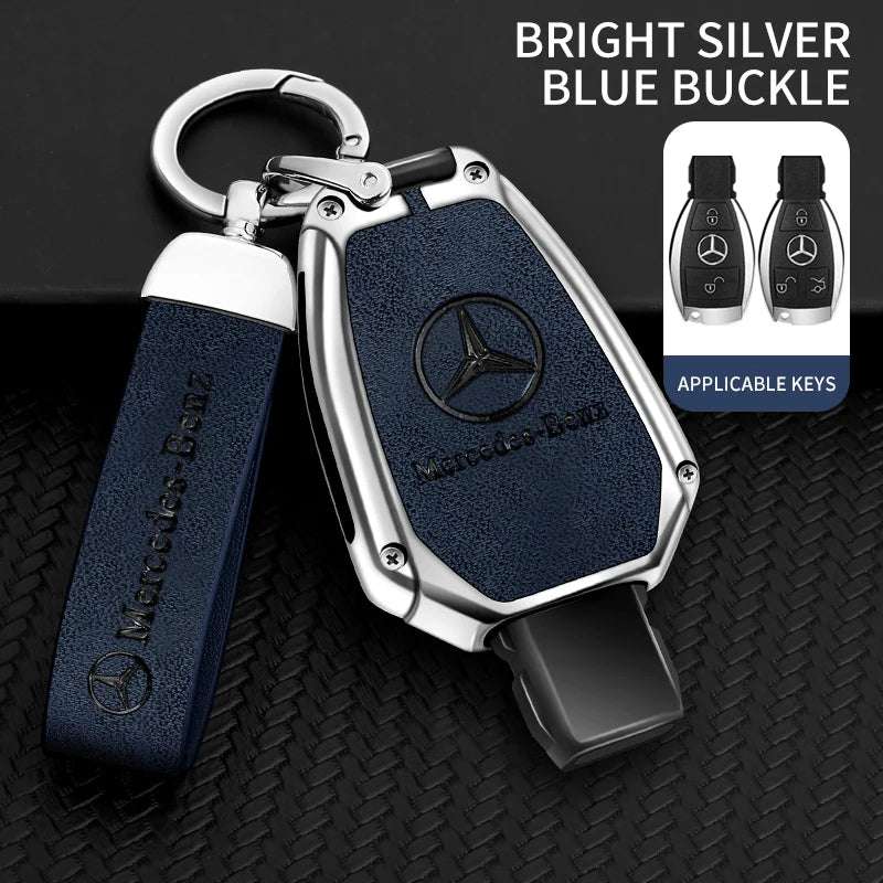 Car Zinc Alloy Key Case Bag for Mercedes-Benz - Durable Metal Key Shell