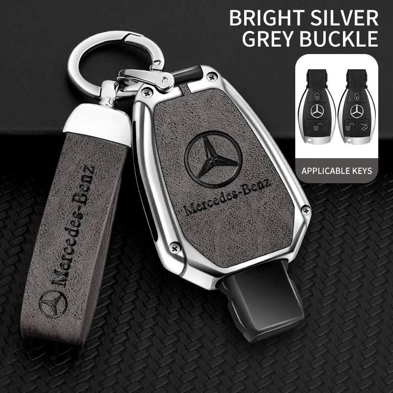 Car Zinc Alloy Key Case Bag for Mercedes-Benz - Durable Metal Key Shell