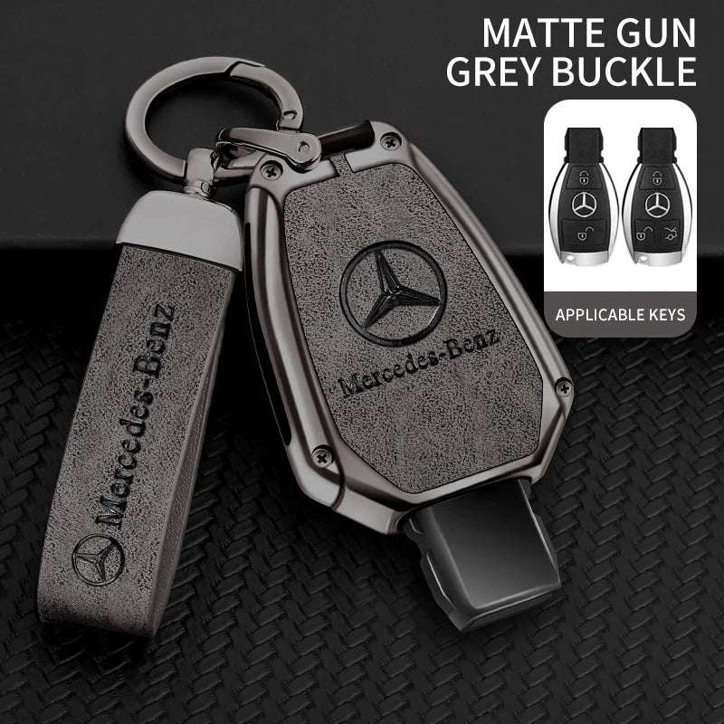 Car Zinc Alloy Key Case Bag for Mercedes-Benz - Durable Metal Key Shell
