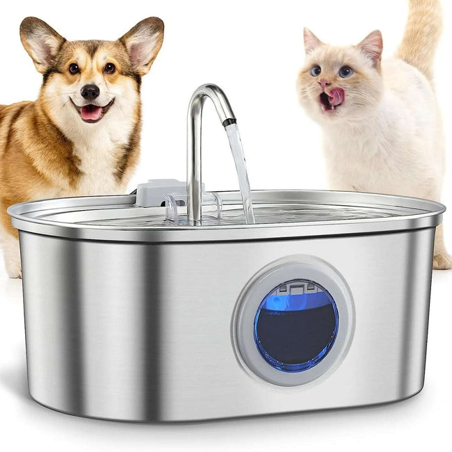 Stainless Steel Cat Water Fountain – Automatic Pet Water Dispenser with Sensor