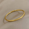 Titanium Steel Gold Plated Bracelet for Women – Hypoallergenic Simple Bangle, Zircon Accents (Daily Wear & Gifts) - TheWellBeing4All