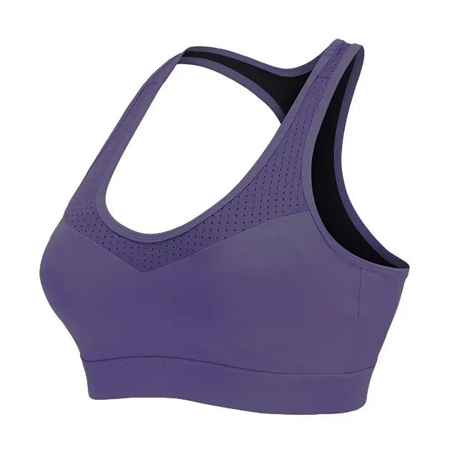 Plus Size Sports Bra S-5XL – High-Impact Wire-Free Yoga Bra with X-Back Design, Moisture-Wicking & Removable Pads (Medium Support, A-E Cup) - TheWellBeing4All
