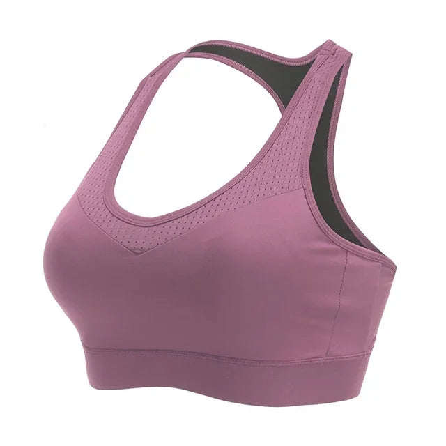 Plus Size Sports Bra S-5XL – High-Impact Wire-Free Yoga Bra with X-Back Design, Moisture-Wicking & Removable Pads (Medium Support, A-E Cup) - TheWellBeing4All