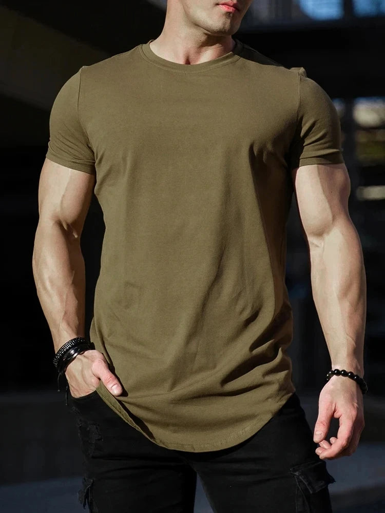 Muscle Fitness T-Shirt Athleisure Workout Short Sleeve High Quality Cotton Gym Sport Shirt - TheWellBeing4All
