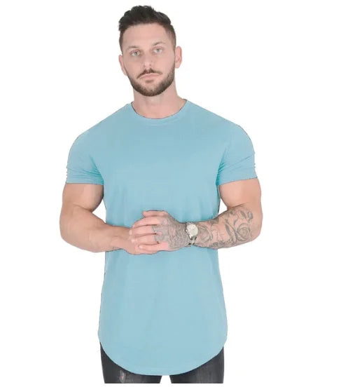 Muscle Fitness T-Shirt Athleisure Workout Short Sleeve High Quality Cotton Gym Sport Shirt - TheWellBeing4All