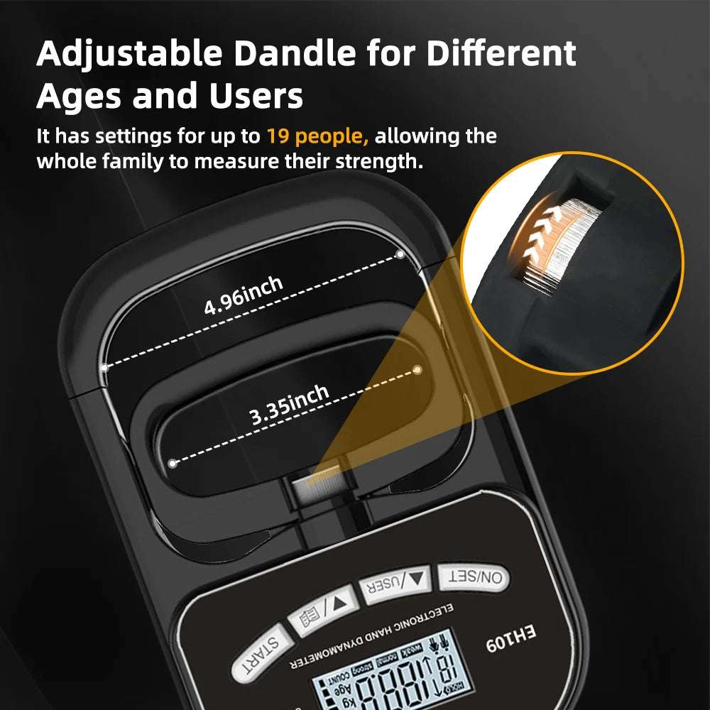 265Lbs Digital Hand Dynamometer – USB-Rechargeable Grip Strength Tester with LCD Screen & Auto Storage – Professional Forearm Trainer (Black)