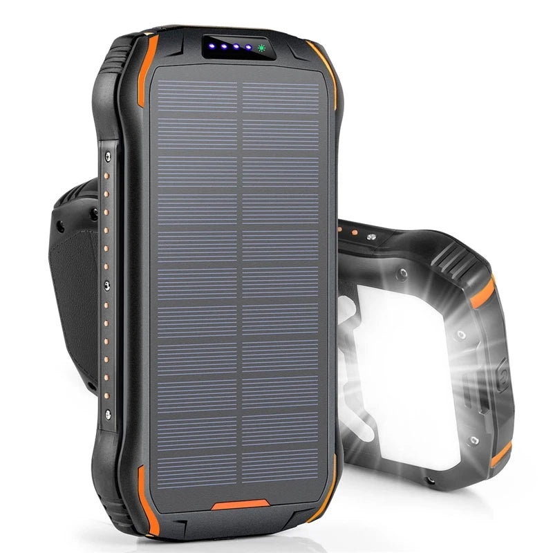 26800mAh Solar Power Bank with Wireless Charging, LED Camping Light, Waterproof & Fast Charging – Powerbank - TheWellBeing4All