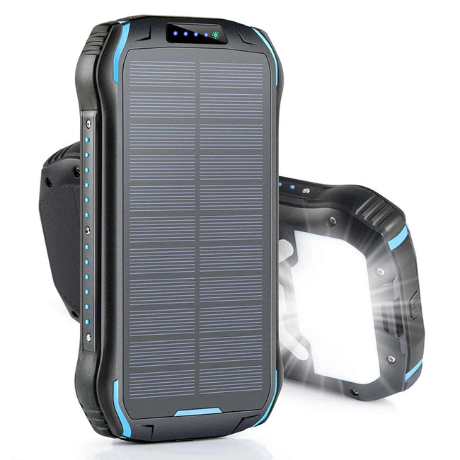 26800mAh Solar Power Bank with Wireless Charging, LED Camping Light, Waterproof & Fast Charging – Powerbank - TheWellBeing4All