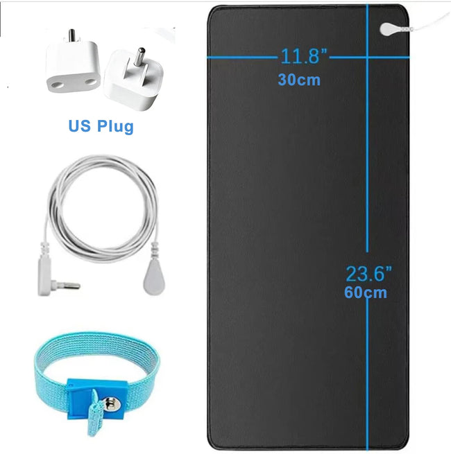 Earthing Mat with Wristband - Grounding Office Mat for Computer Users | Anxiety Relief & Better Sleep | Anti-Inflammation | VamsLuna - TheWellBeing4All