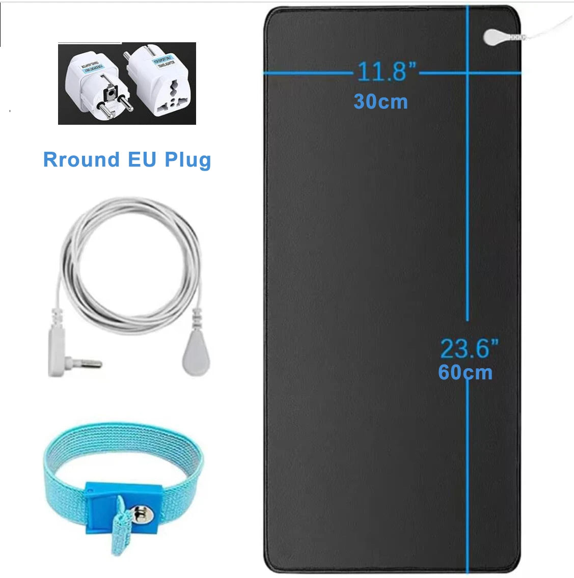 Earthing Mat with Wristband - Grounding Office Mat for Computer Users | Anxiety Relief & Better Sleep | Anti-Inflammation | VamsLuna - TheWellBeing4All