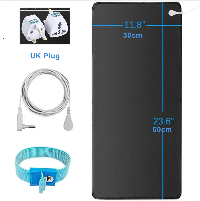 Earthing Mat with Wristband - Grounding Office Mat for Computer Users | Anxiety Relief & Better Sleep | Anti-Inflammation | VamsLuna - TheWellBeing4All