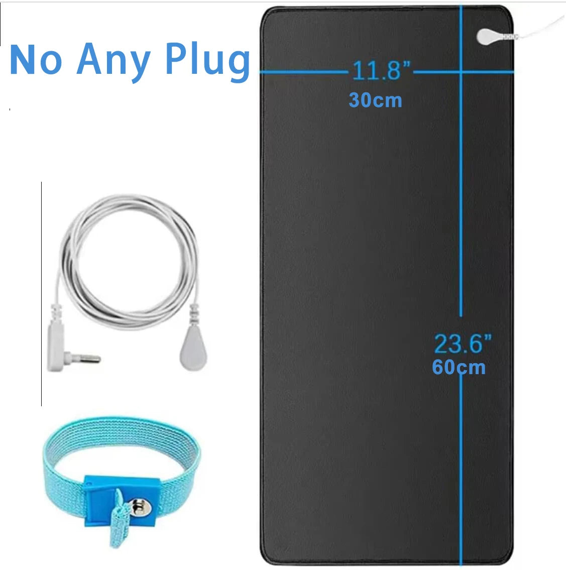 Earthing Mat with Wristband - Grounding Office Mat for Computer Users | Anxiety Relief & Better Sleep | Anti-Inflammation | VamsLuna - TheWellBeing4All