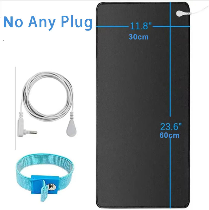 Earthing Mat with Wristband - Grounding Office Mat for Computer Users | Anxiety Relief & Better Sleep | Anti-Inflammation | VamsLuna - TheWellBeing4All