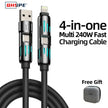 4-in-1 Multi-Function USB Charging Cable - Max 240W Fast Charging & Data Sync - TheWellBeing4All