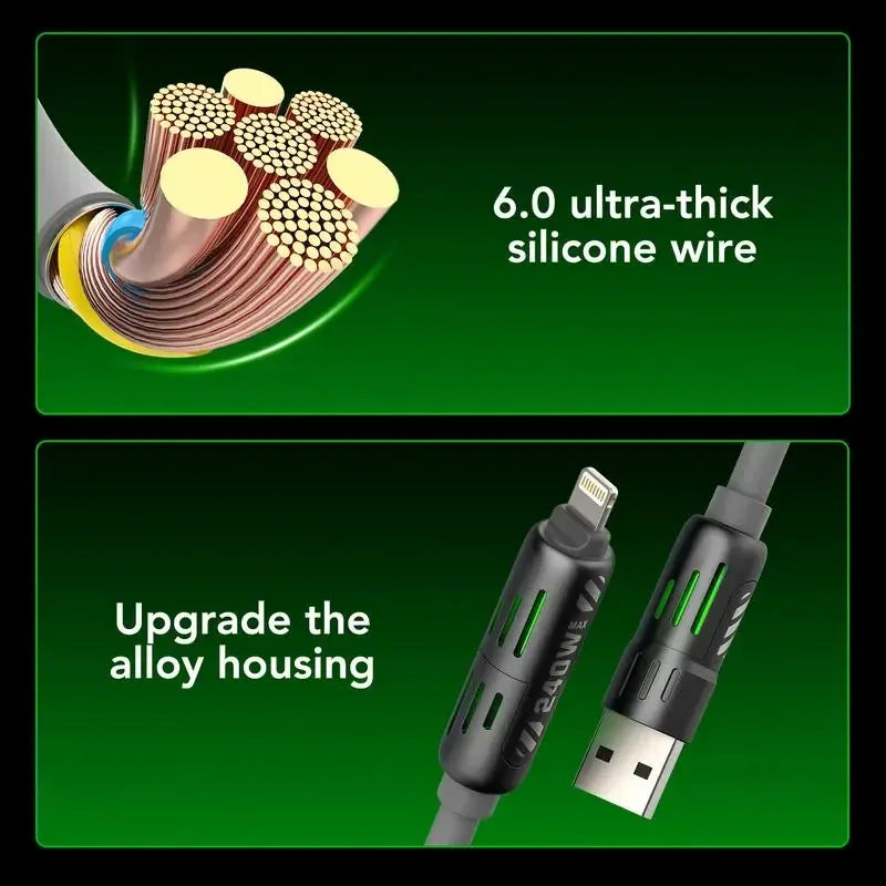 4-in-1 Multi-Function USB Charging Cable - Max 240W Fast Charging & Data Sync - TheWellBeing4All
