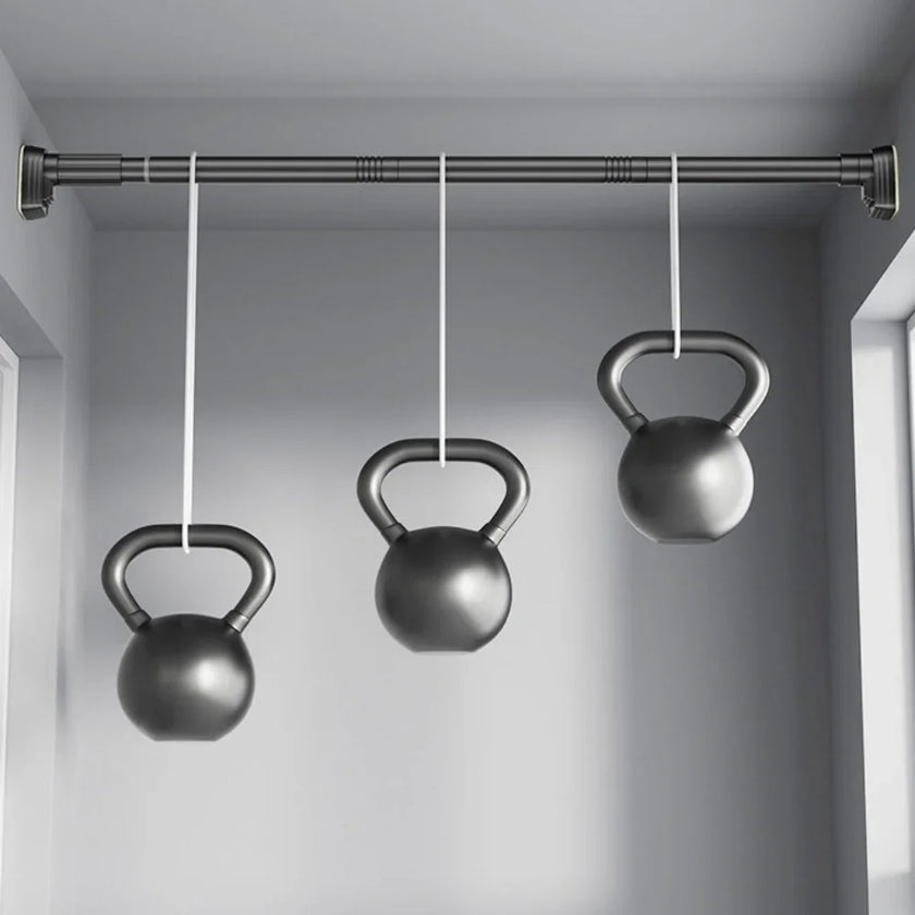 Adjustable Stainless Steel Shower Curtain Rod | Clothes Drying Rack | No-Drill Telescopic Pole - TheWellBeing4All