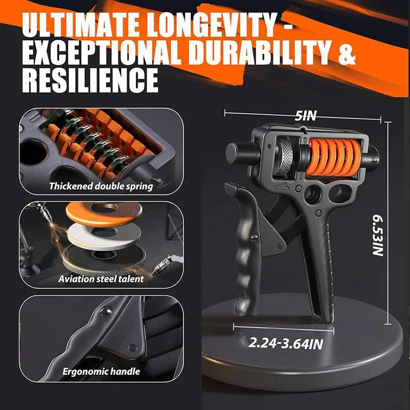 Adjustable Hand Gripper 5-165kg – Heavy Duty Grip Strengthener for Athletes & Rehab – Portable R-Shaped Exerciser with Anti-Slip Design (Unisex)