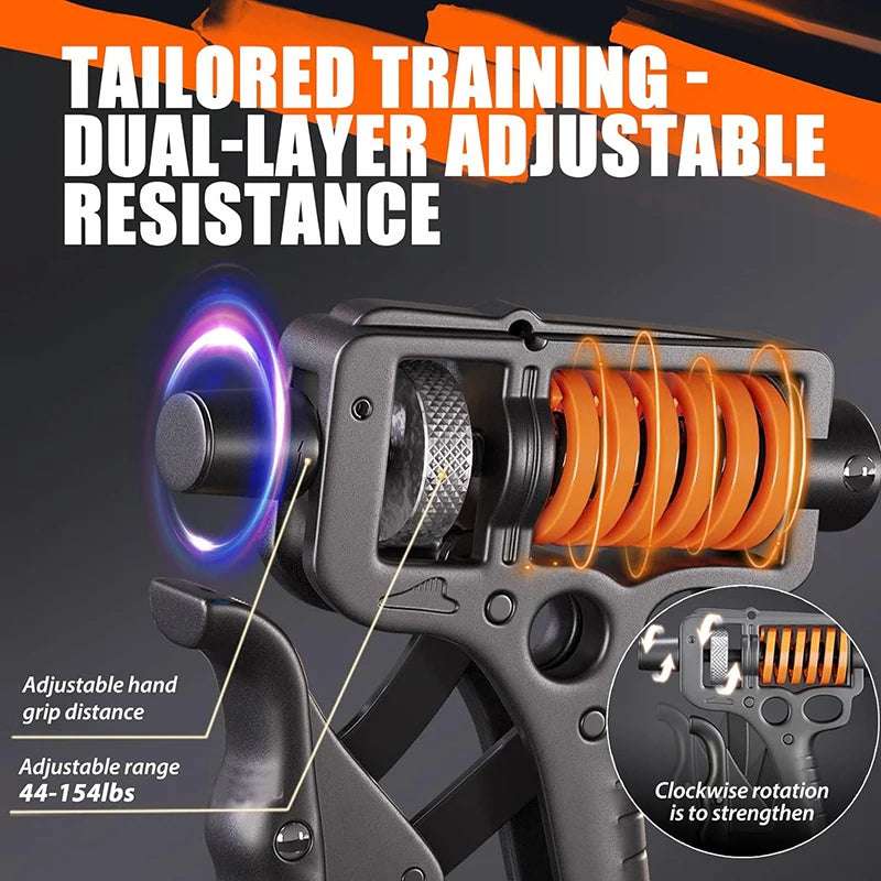 Adjustable Hand Gripper 5-165kg – Heavy Duty Grip Strengthener for Athletes & Rehab – Portable R-Shaped Exerciser with Anti-Slip Design (Unisex)