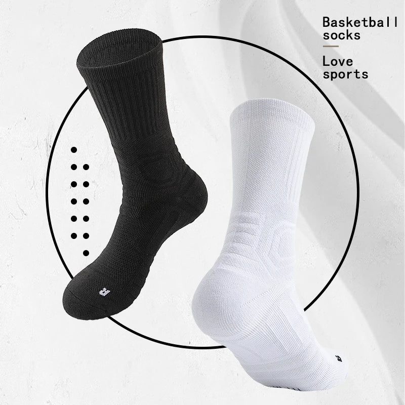 Mid-Length Basketball Socks: Thickened Towel Bottom, Anti-Slip, Shock-Absorbing Sports Socks - TheWellBeing4All