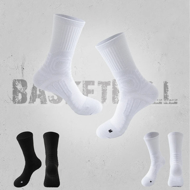 Mid-Length Basketball Socks: Thickened Towel Bottom, Anti-Slip, Shock-Absorbing Sports Socks - TheWellBeing4All
