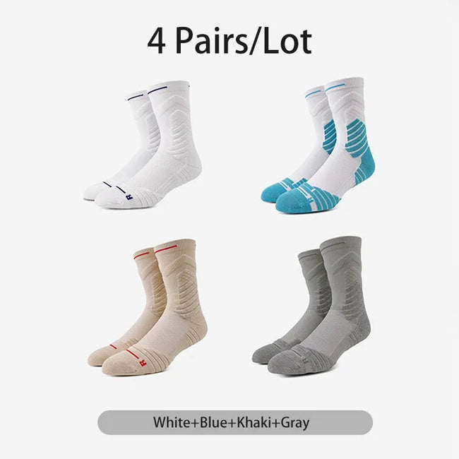 Mid-Length Basketball Socks: Thickened Towel Bottom, Anti-Slip, Shock-Absorbing Sports Socks - TheWellBeing4All