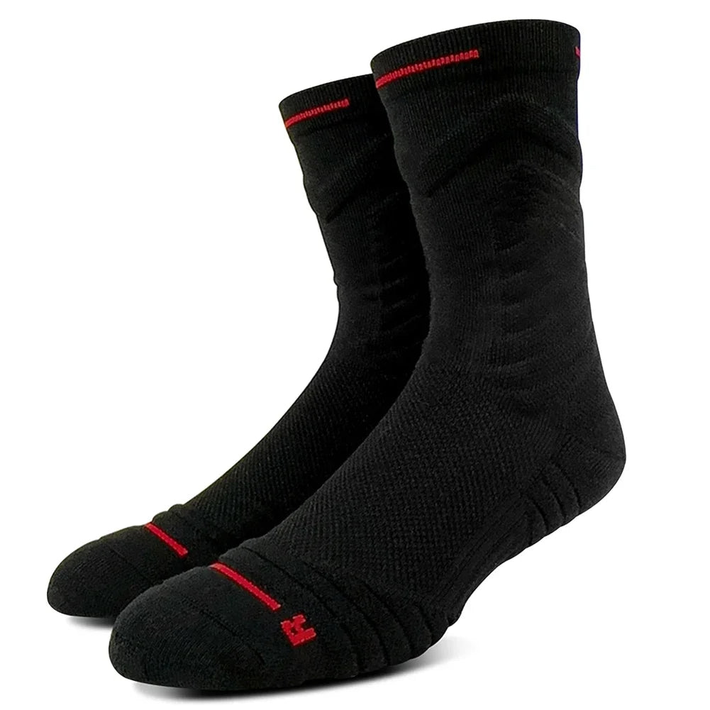 Mid-Length Basketball Socks: Thickened Towel Bottom, Anti-Slip, Shock-Absorbing Sports Socks - TheWellBeing4All