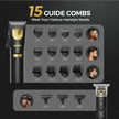 Cordless Hair Clipper Kit: LED Display, 15 Guide Combs, Travel Case, Fast Charging - TheWellBeing4All