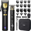 Cordless Hair Clipper Kit: LED Display, 15 Guide Combs, Travel Case, Fast Charging - TheWellBeing4All