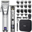 Cordless Hair Clipper Kit: LED Display, 15 Guide Combs, Travel Case, Fast Charging - TheWellBeing4All