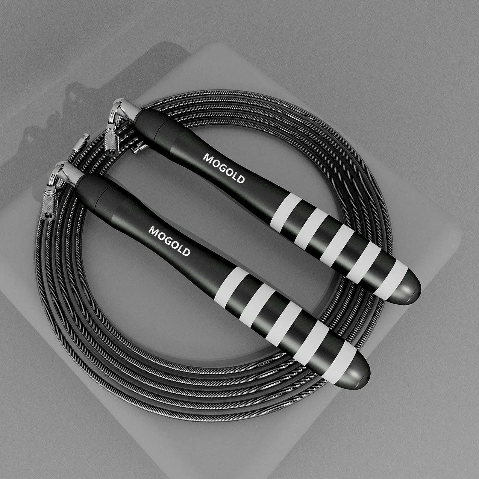 CrossFit Speed Jump Rope – Adjustable Steel Wire Skipping Rope for Home Gym, Weight Loss & Speed Training – 3m Durable Aluminum Alloy (Black/Grey)
