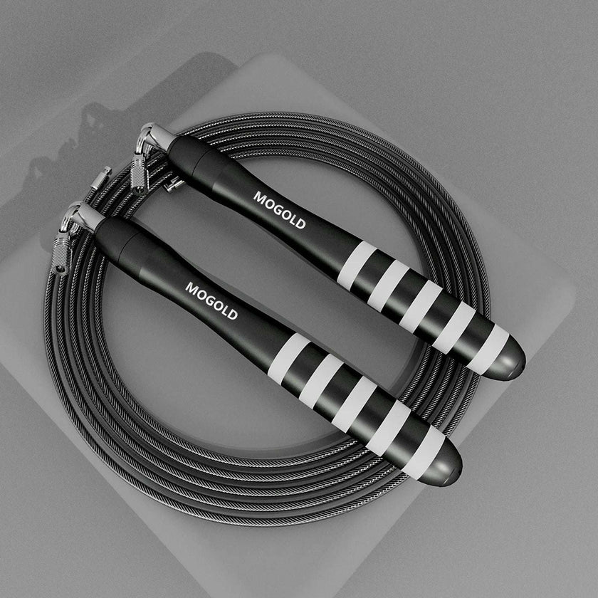 CrossFit Speed Jump Rope – Adjustable Steel Wire Skipping Rope for Home Gym, Weight Loss & Speed Training – 3m Durable Aluminum Alloy (Black/Grey)