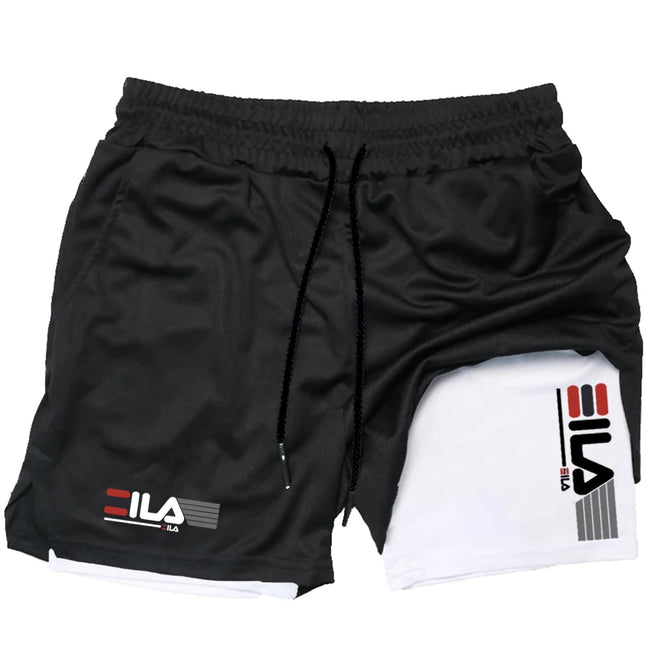 Men's 2 in 1 Double-Deck Sport Shorts: Running, Gym, Fitness, Training, Jogging Pants - TheWellBeing4All