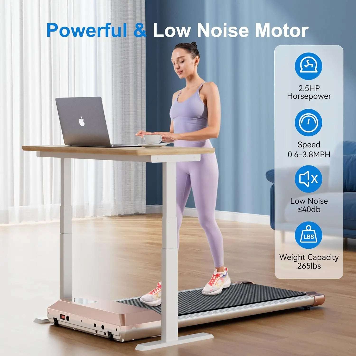 Under Desk Walking Pad Treadmill - Portable, Quiet, and Smart Fitness Solution for Home & Office